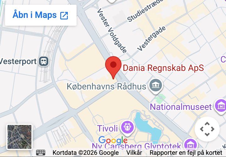 Map: Dania Accounting, Rådhuspladsen 16, 1550 Copenhagen V
