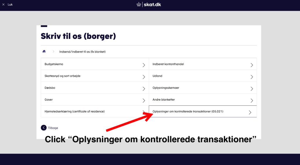 5. Click Kontrollerede transaktioner