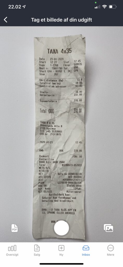 Step 5: Scan your invoice to e-conomic